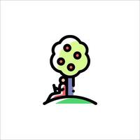 A man sitting under a tree with a book vector