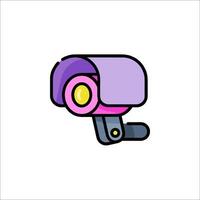 A cartoon security camera icon on a white background vector