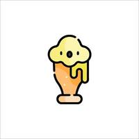 A cartoon ice cream cone with a face on it vector