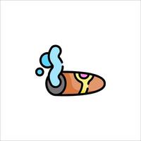 A cartoon cigarette with smoke coming out of it vector