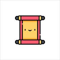 A cartoon scroll with a smiley face vector