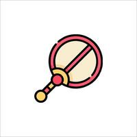 A red and pink object with a handle on it vector