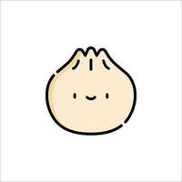 A cartoon dumpling with a face on it vector