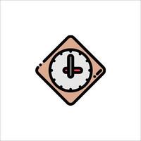 A clock icon in a square shape vector