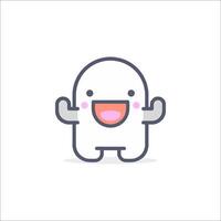 A cartoon character with a smile on its face vector