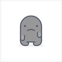 A sad looking cartoon character on a white background vector