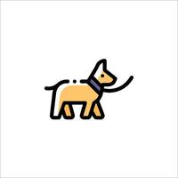 A dog with a leash on its collar vector