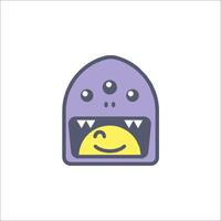 A purple monster with a smile on its face vector