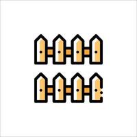 A fence with wooden posts on it vector