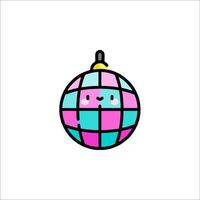 A cartoon ball with a face on it vector