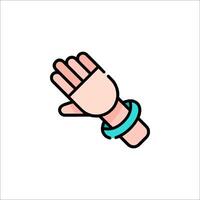 Hand with wristband icon isolated on white background vector