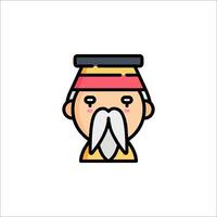 An icon of a man with a beard and hat vector