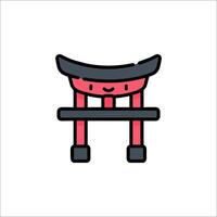 A red and black chair with a smile on it vector