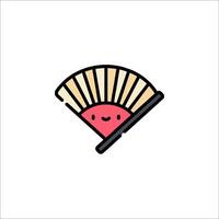 A fan with a smiley face on it vector