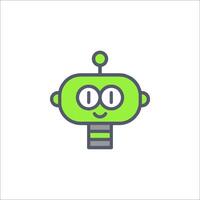 A green robot icon on a white background vector