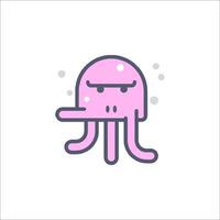 An octopus with a face and a nose vector