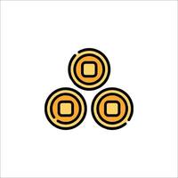 Three coins icon on white background vector