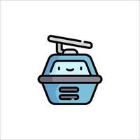 A cartoon character in a blue and white container vector