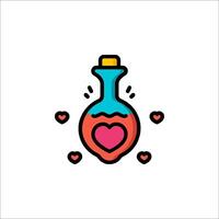 A bottle with a heart inside it on a white background vector