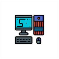 Computer and keyboard icon illustration vector