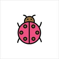 A ladybug icon in a flat style vector