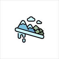 A mountain and clouds icon vector