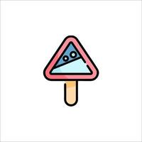 Ice cream icon with a triangle sign on top vector