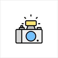 A camera icon with a light bulb on top vector