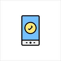A phone with a check mark on it vector