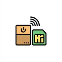 A sim card and a phone icon vector