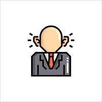 A man in a suit with a red tie and a bald head vector