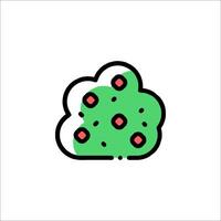 A green cloud with red cherries on it vector