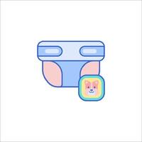 A diaper with a bear on it vector