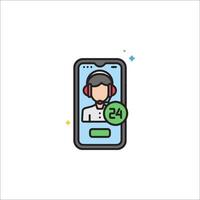 A phone with a person on the screen and a number vector