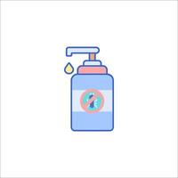 A bottle of hand sanitizer with a no hand sanitizer sign vector