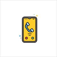 A phone with a phone call icon on it vector