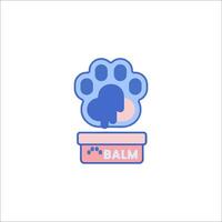 A dog paw with the word balm on it vector