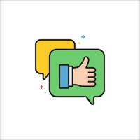A thumbs up icon with a speech bubble vector