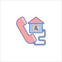 A phone with a house and a dog on it vector