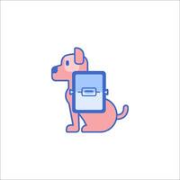 A dog with a backpack on its back vector
