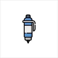 A blue pen with a black handle on a white background vector