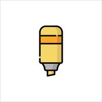 A yellow pencil with a black tip on a white background vector