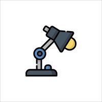 A lamp on a desk with a light bulb vector