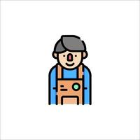 A man in overalls with a nose on his face vector