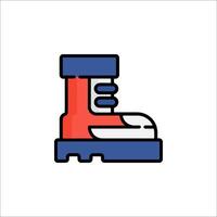 A red and blue boot icon on a white background vector