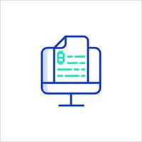 Bitcoin document icon illustration vector