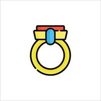 A ring with a blue and yellow color vector