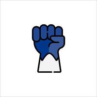 A blue fist with a white background vector