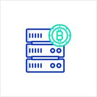 Bitcoin server icon illustration vector