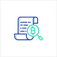 Bitcoin document icon vector